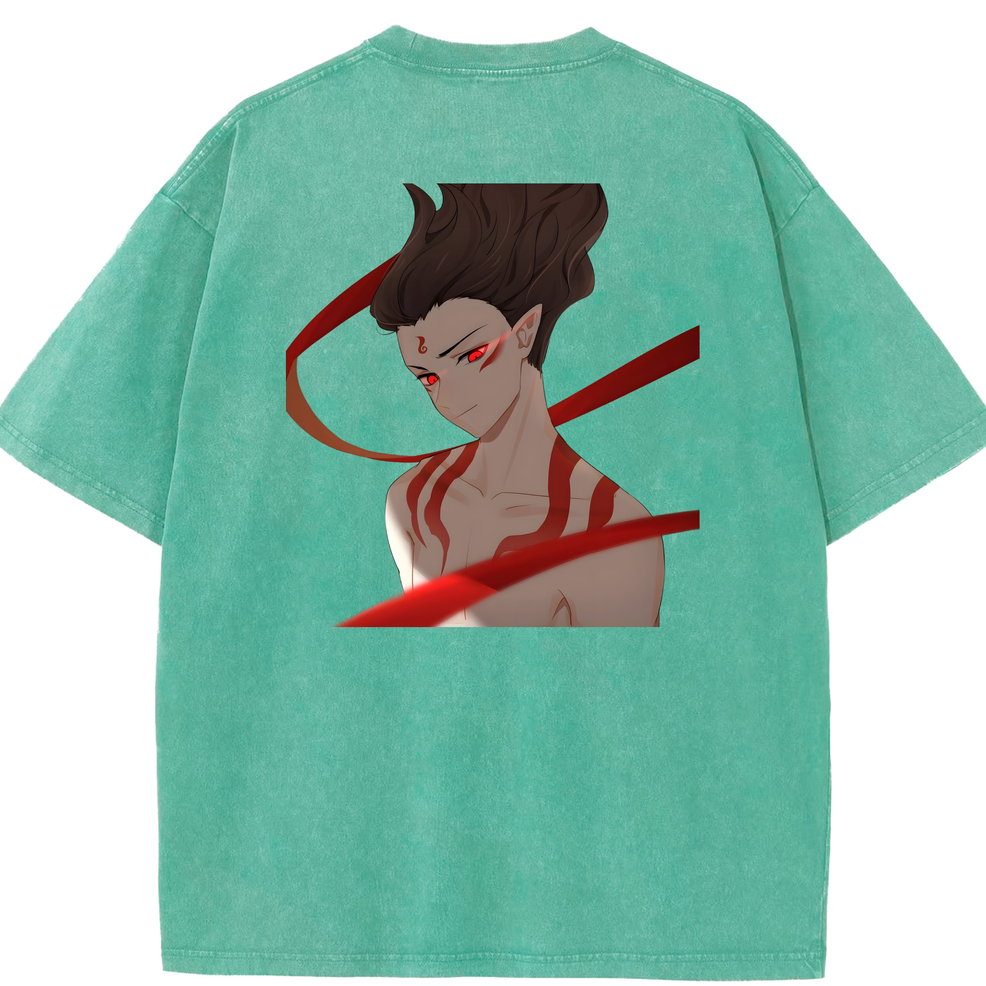 （画像用） Ne Zha 2 ナタ 魔童の大暴れ 綿100% ヴィンテージ風 半袖Tシャツ（背面プリント）